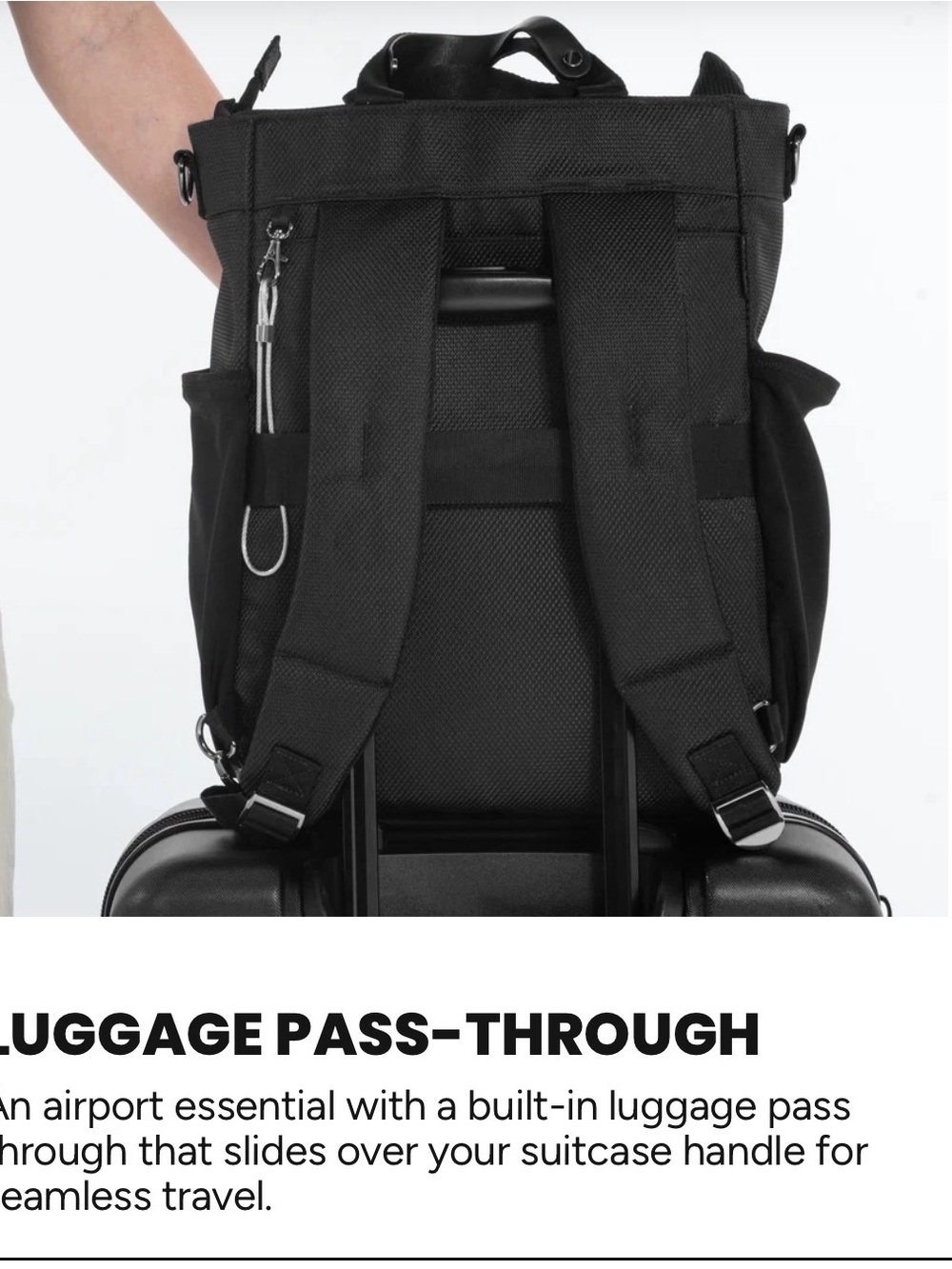 Sherpani Black & Light Gray Convertible  Tote Backpack - Picture 5 of 14